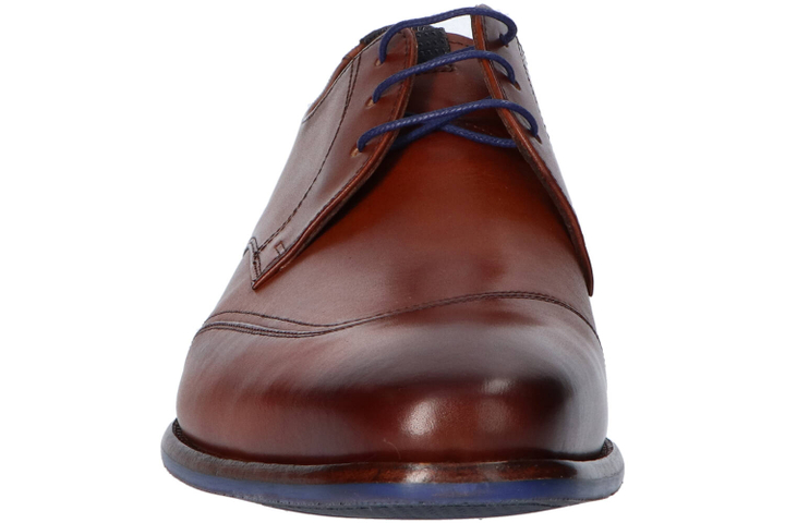 Bruine geklede schoen met blauwe veters Floris Van Bommel