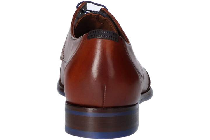 Bruine geklede schoen met blauwe veters Floris Van Bommel