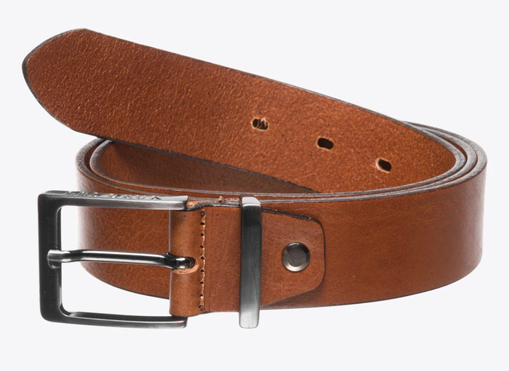 Bruine riem met zilveren gesp Les Deux