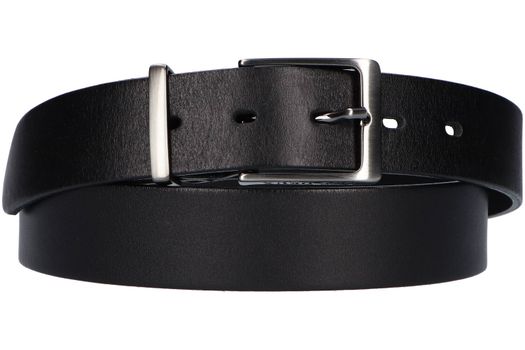 Zwarte lederen riem Les Deux