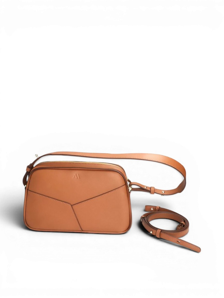 Cognac crossbody met verstelbare riem Kaai 
