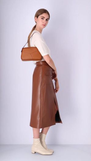 Cognac crossbody met verstelbare riem Kaai 