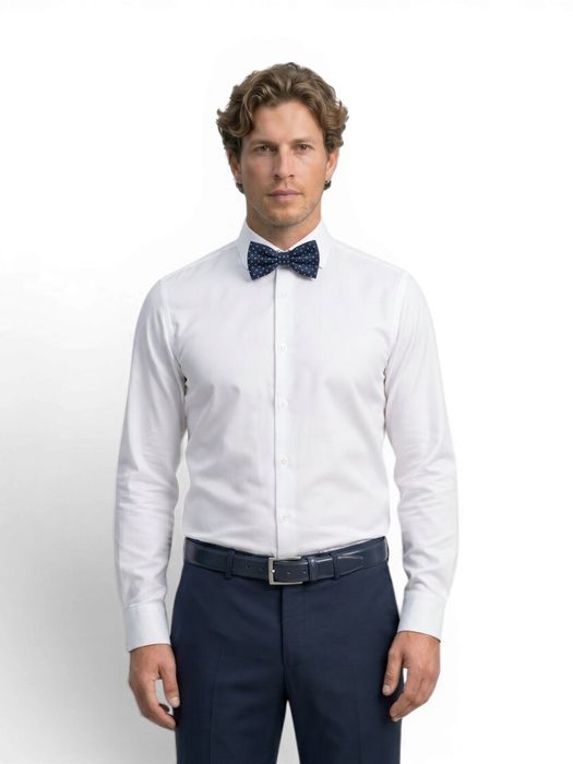 Blauwe vlinderdas met witte stippen Profuomo Michaelis