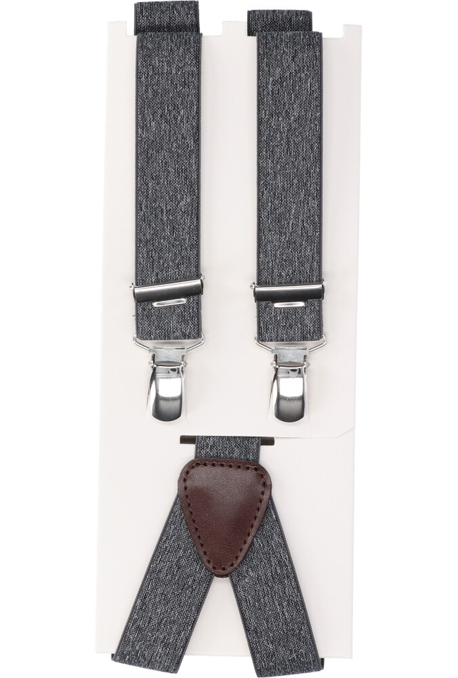 Grijze bretellen met lederen detail Profuomo Michaelis