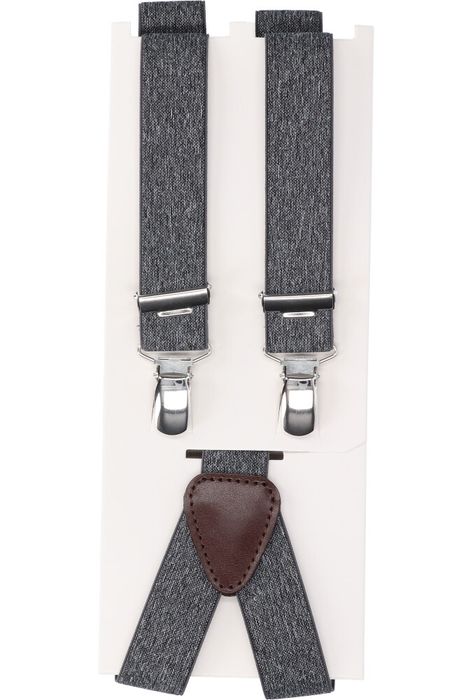 Grijze bretellen met lederen detail Profuomo Michaelis