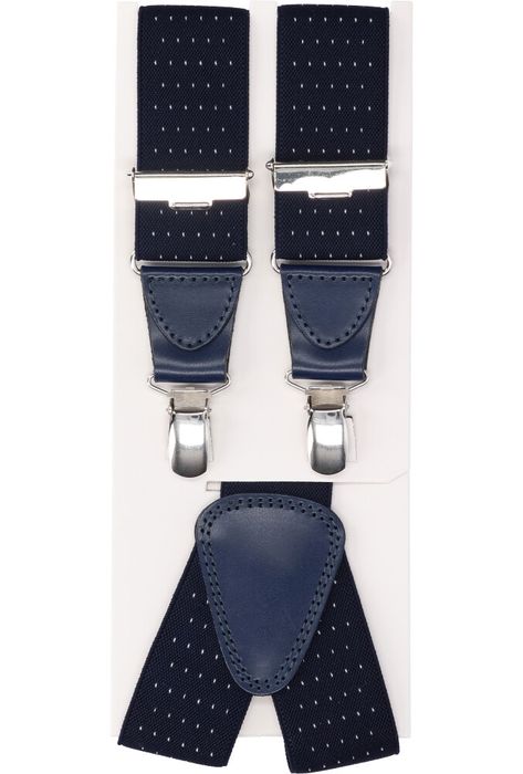 Blauwe bretellen met witte stippen Profuomo Michaelis