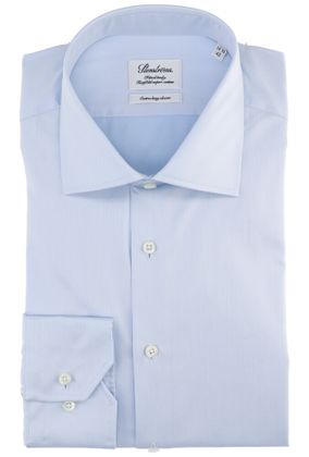 Stenströms Blauw katoenen gekleed hemd met extra lange mouwen