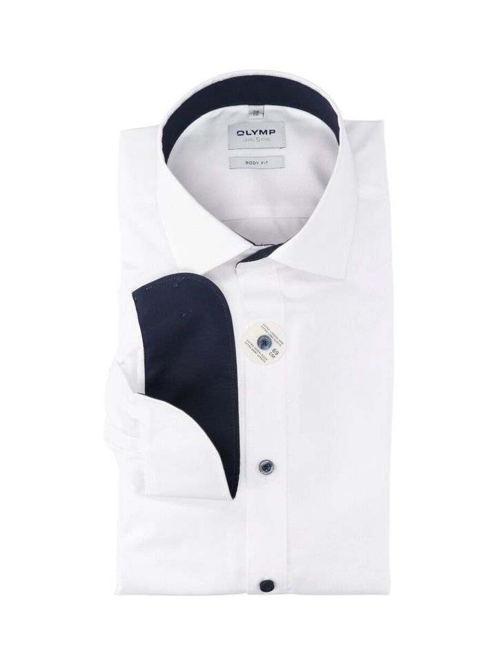 Wit hemd slim fit met extra lange mouwen Olymp