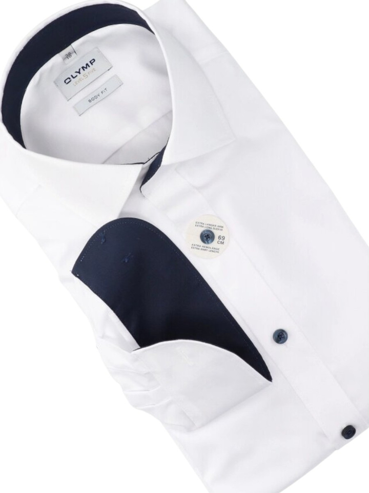 Wit hemd slim fit met extra lange mouwen Olymp
