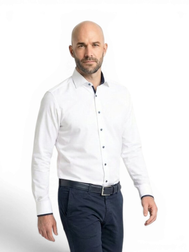 Wit hemd slim fit met extra lange mouwen Olymp