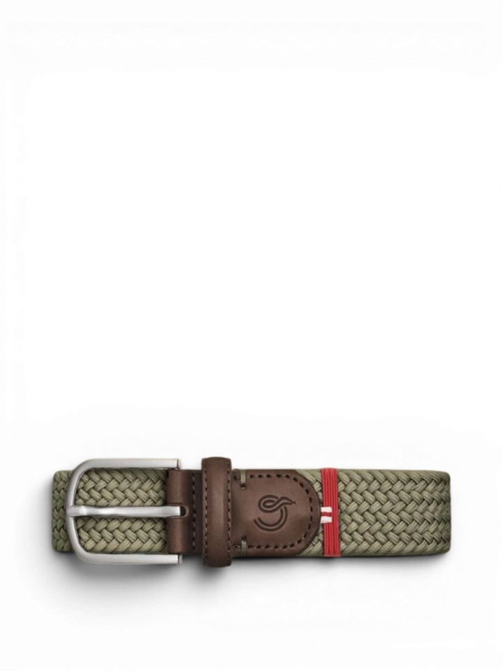 Desert taupe riem met zilverkleurige gesp Verbier La Boucle