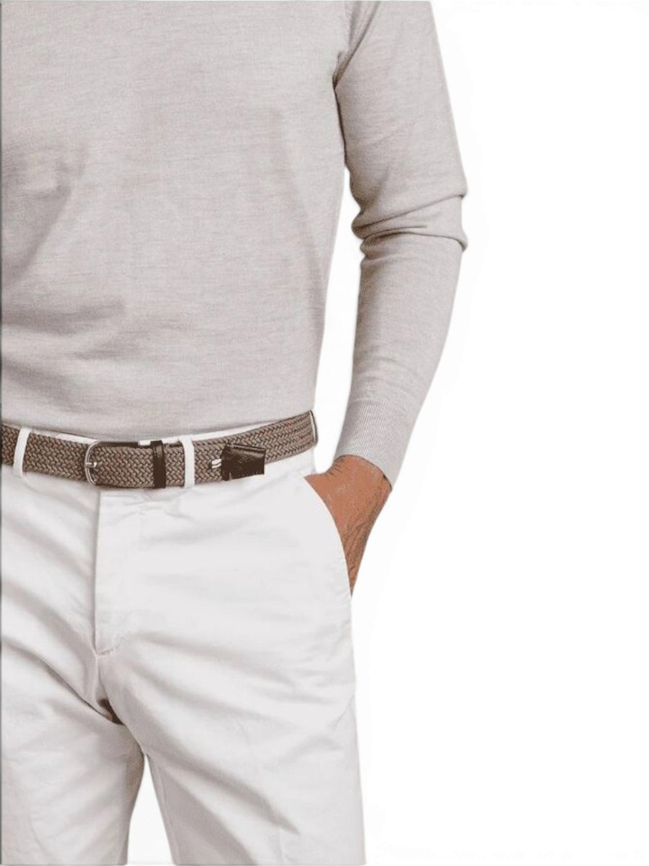 Desert taupe riem met zilverkleurige gesp Verbier La Boucle