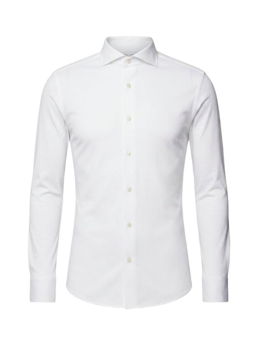 Wit katoenen gekleed hemd slim fit met lange mouwen Profuomo