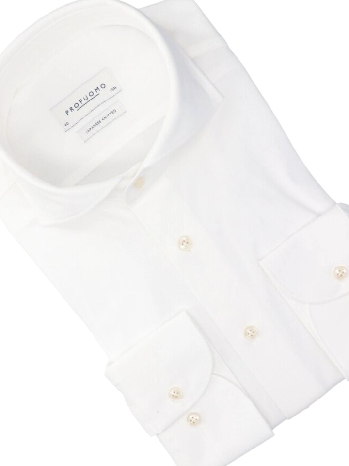 Wit katoenen gekleed hemd slim fit met lange mouwen Profuomo 