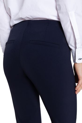 Effen donklerblauwe lange broek Cambio