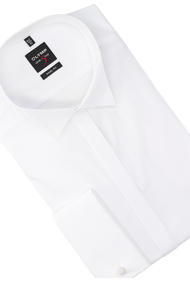 Wit katoenen gekleed hemd slim fit met lange mouwen Olymp