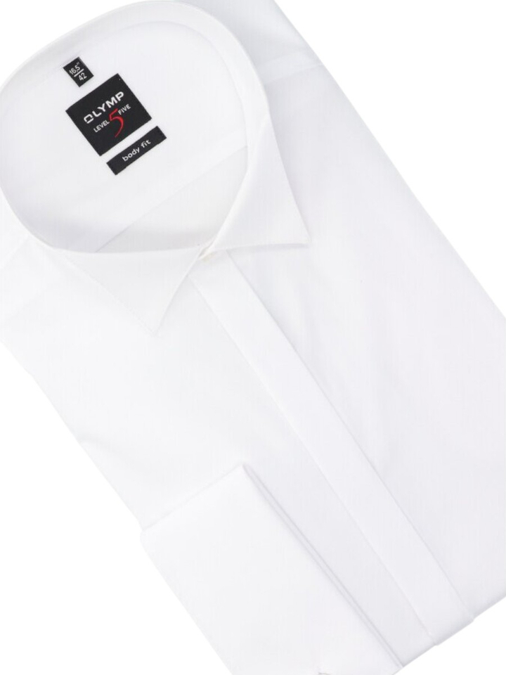 Wit katoenen gekleed hemd slim fit met lange mouwen Olymp