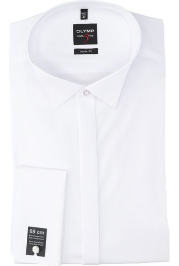 Wit hemd slim fit met extra lange mouwen Olymp 