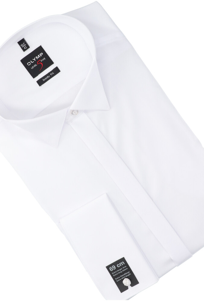 Wit hemd slim fit met extra lange mouwen Olymp