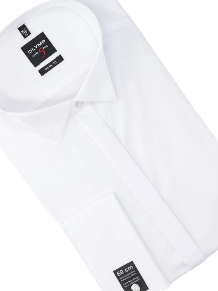 Wit hemd slim fit met extra lange mouwen Olymp 