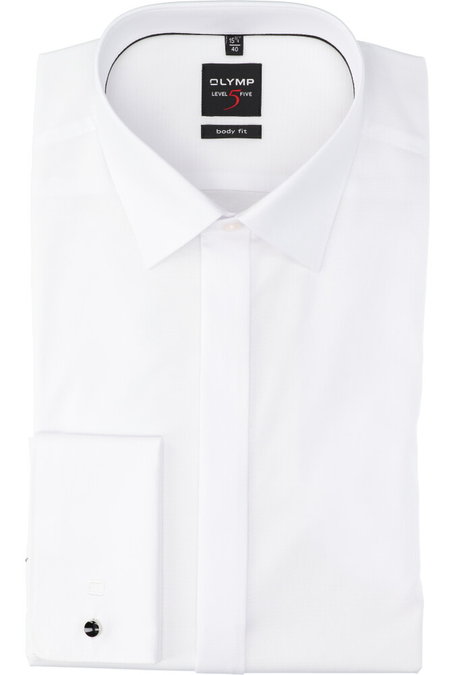 Wit gekleed hemd slim fit met lange mouwen Olymp 