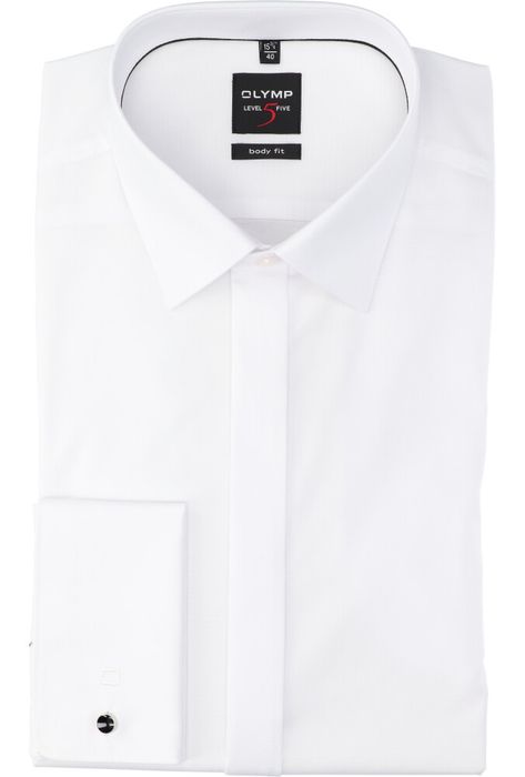 Wit gekleed hemd slim fit met lange mouwen Olymp