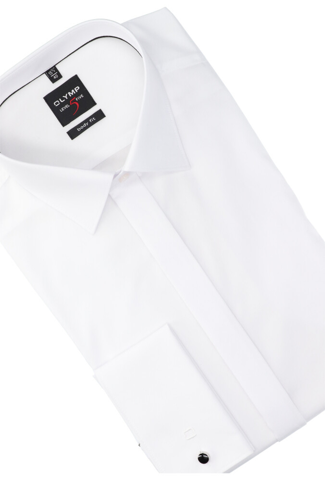 Wit gekleed hemd slim fit met lange mouwen Olymp 