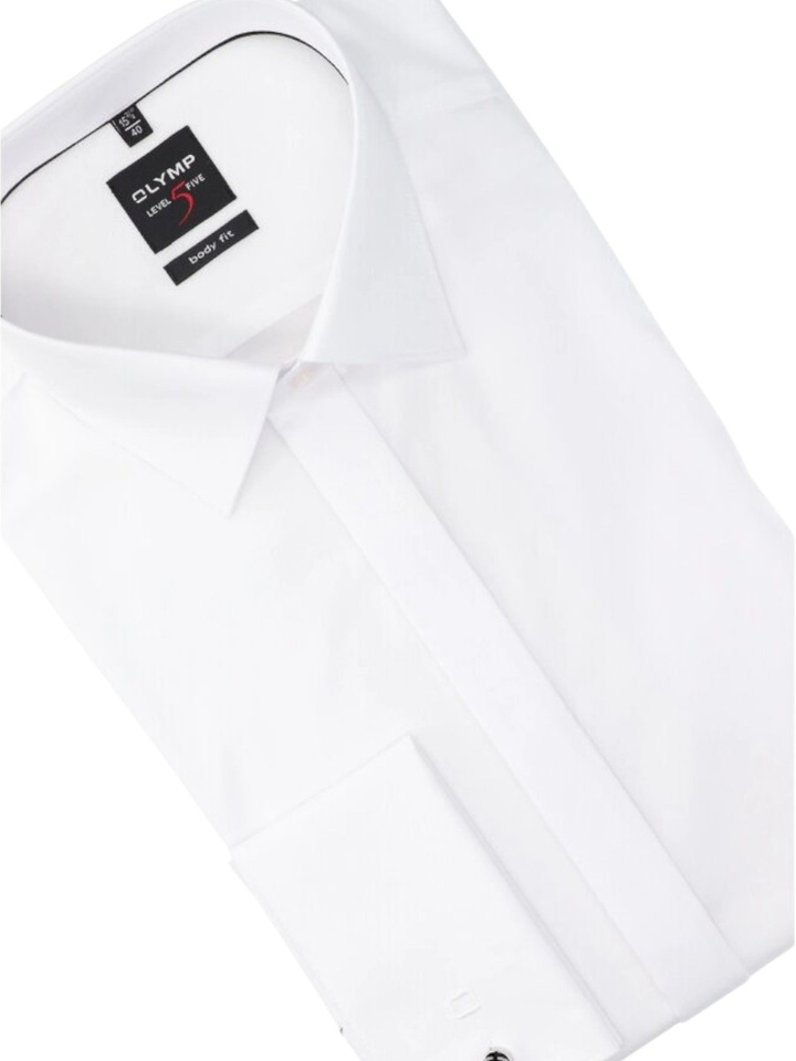 Wit gekleed hemd slim fit met lange mouwen Olymp 