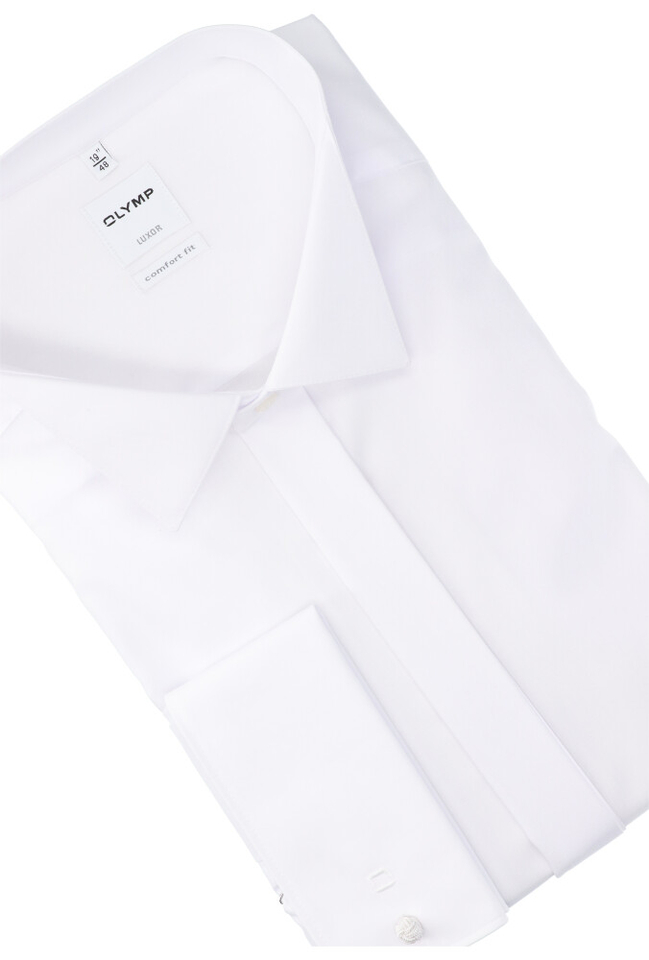 Wit katoenen gekleed hemd comfort fit met lange mouwen Olymp