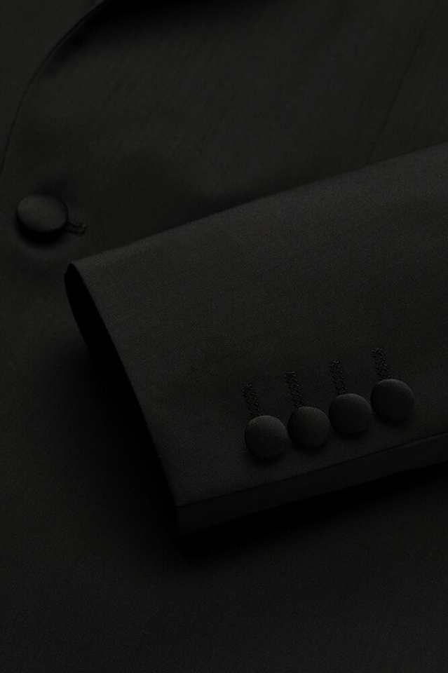 Zwarte smokingvest met licht glanzende kraag Jarod Digel