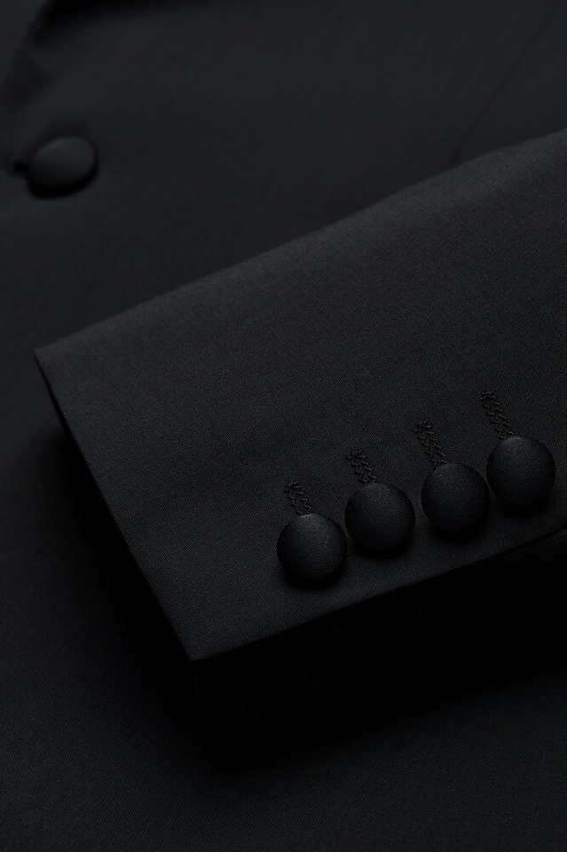 Zwarte smokingvest met puntrevers Jerry modern fit Digel