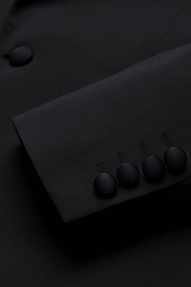 Zwarte smokingvest met puntrevers Jerry modern fit Digel