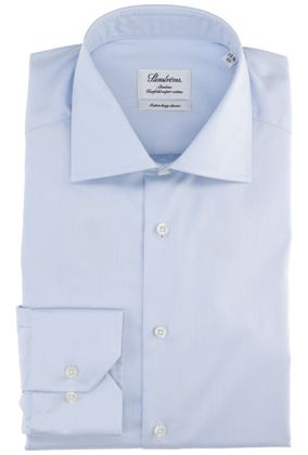 Stenströms Blauw katoenen hemd slim fit met extra lange mouwen Stenstroms