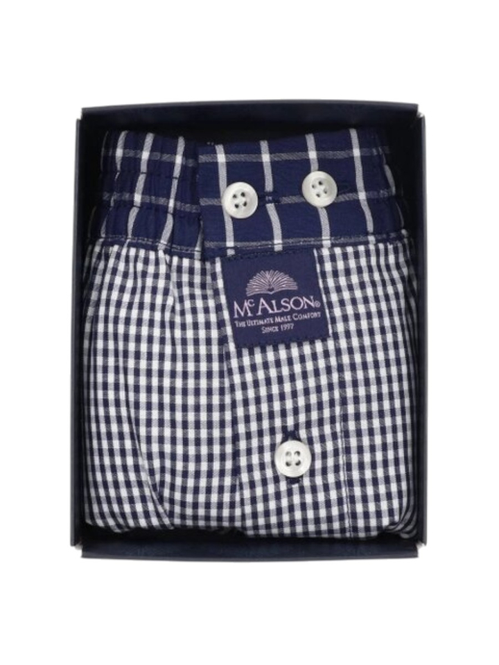 Blauwe boxershort met vichy ruitjes Mc Alson