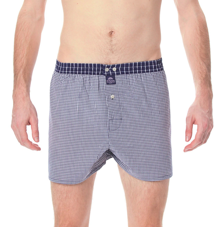 Blauwe boxershort met vichy ruitjes Mc Alson