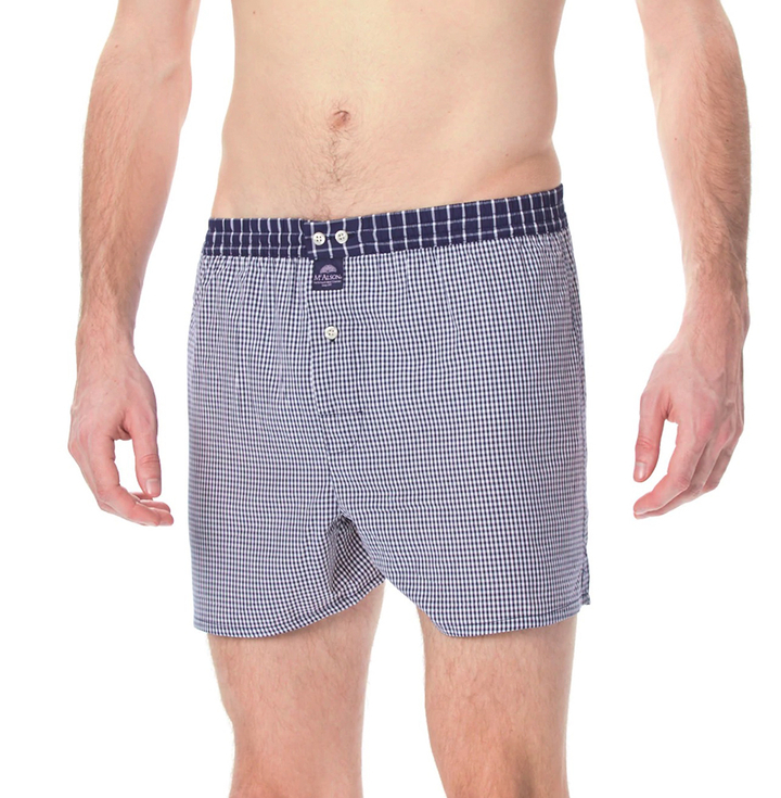 Blauwe boxershort met vichy ruitjes Mc Alson