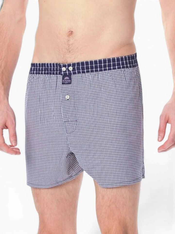 Blauwe boxershort met vichy ruitjes Mc Alson