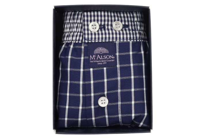 Blauw boxershort met ruiten print Mc Alson