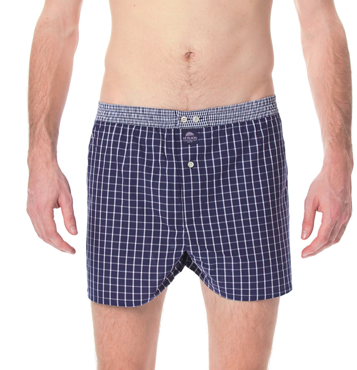 Blauw boxershort met ruiten print Mc Alson