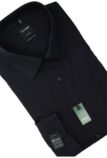 Donkerblauw katoenen gekleed hemd regular fit met extra lange mouwen Olymp