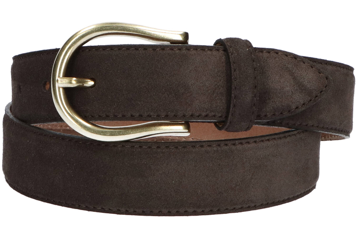 Donkerbruin lederen riem Sally Suede K&J