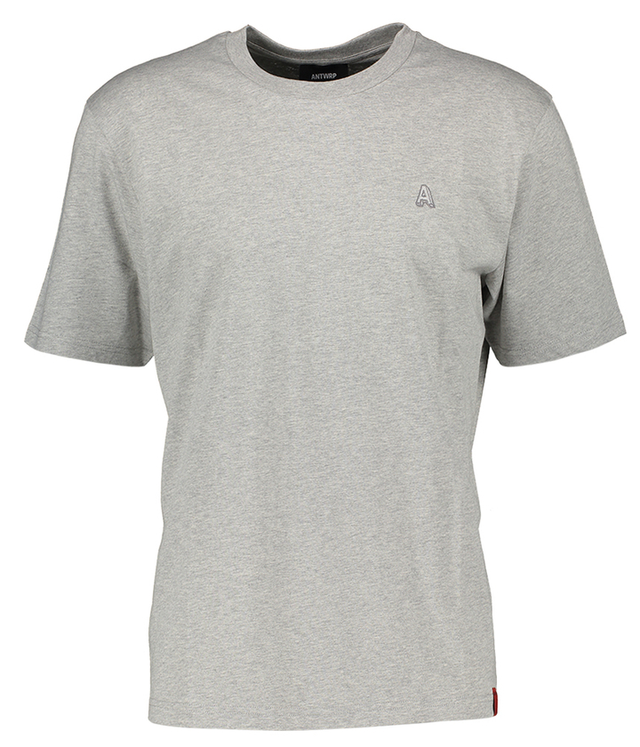 Grijze t-shirt met korte mouwen en ronde hals Antwrp