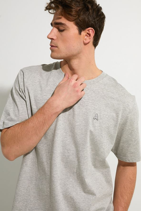 Grijze t-shirt met korte mouwen en ronde hals Antwrp