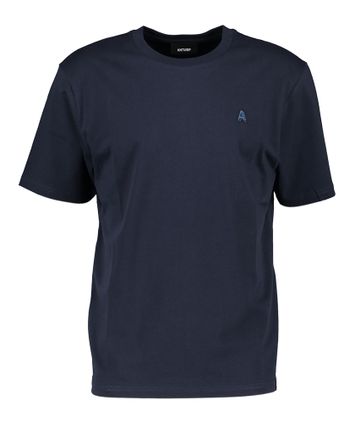 Blauwe t-shirt met korte mouwen en ronde hals Antwrp