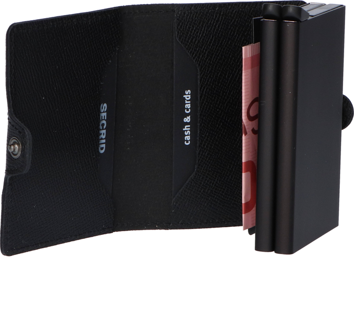 Matzwarte miniwallet Twinwallet Vintage Black Secrid