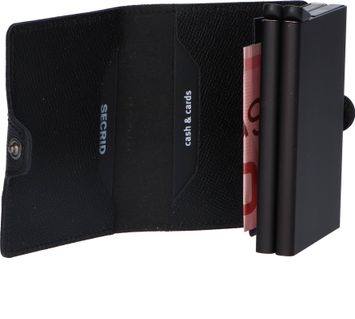 Matzwarte miniwallet Twinwallet Vintage Black Secrid