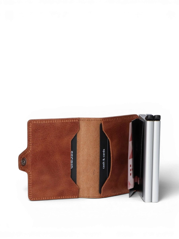 Bruine miniwallet Twinwallet Vintage Secrid