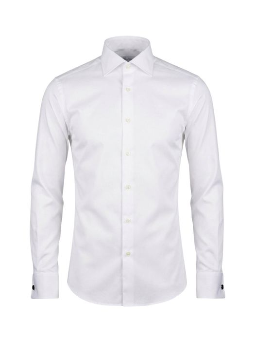 Wit katoenen hemd ( slim fit) en lange mouwen Stentröms