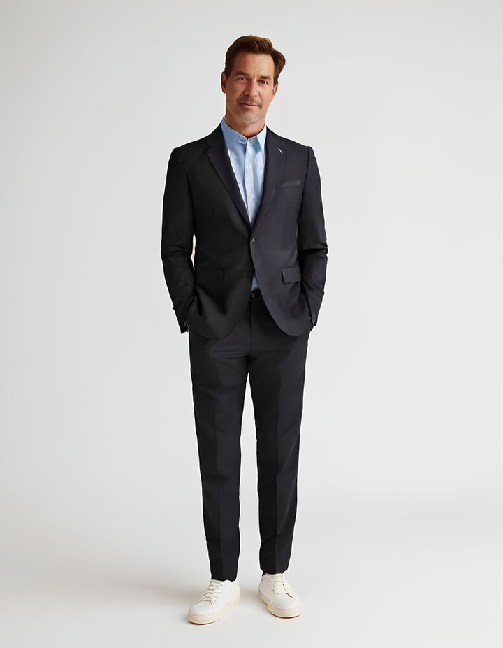 Donkergrijze geklede broek Roy Robson