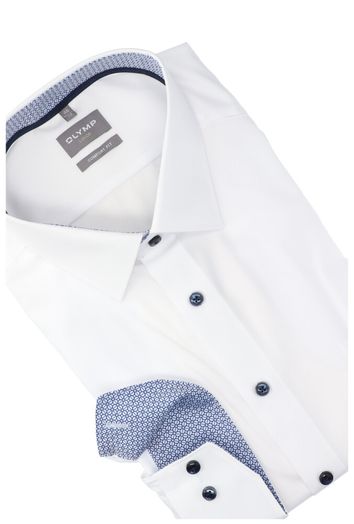 Wit katoenen gekleed hemd comfort fit met lange mouwen Olymp